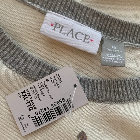 The Children’s Place sweater dress long sleeve sequins star/rainbows Sz XXL NWT - Picture 7 of 9